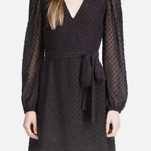 Michael Kors Black Long Sleeve Wrap Dress